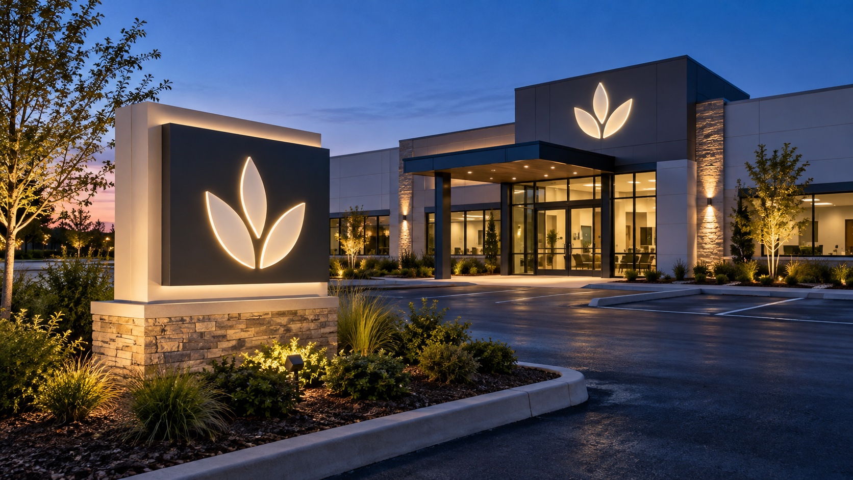 Exterior commercial and parking-area lighting